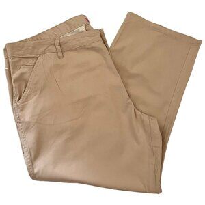 Woman Within Khaki Pants Size 24WP Cotton Natural Fit Chinos Minimalist Classic